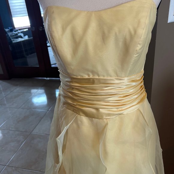 Soft Butter Yellow Gown/Formal Dress, David's Bridal, Size 4 - Picture 4 of 5